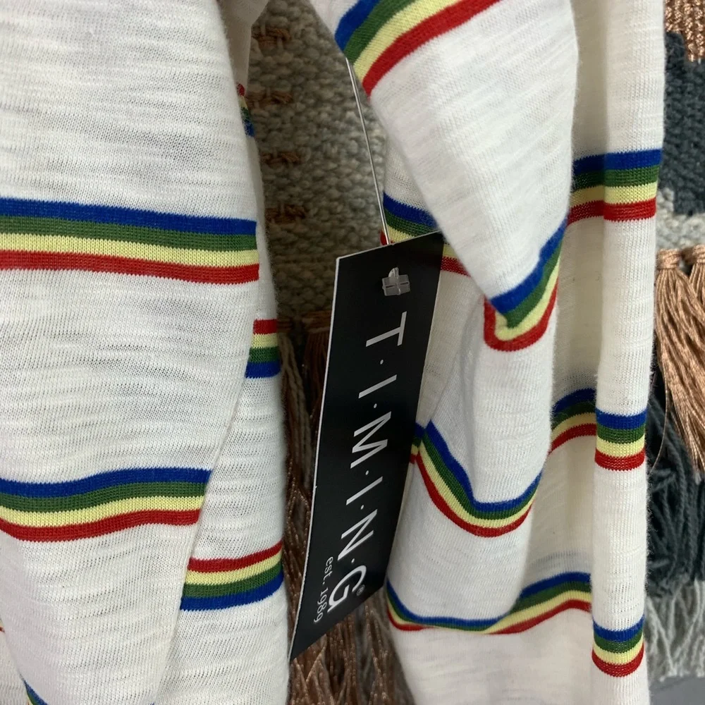 Timing Retro Striped Crop Top Size Medium